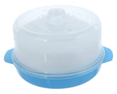 Heart Home Plastic Microwave Idli/Dhokla/Rice/Vegetable Maker, Steamer With 3 Idli Moulds and 1 Dhokla Pan (Blue) -50HH01187